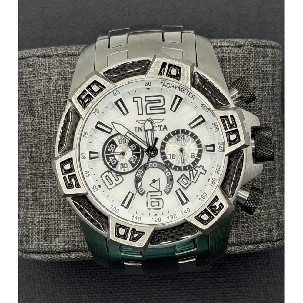 Invicta Pro Diver 34747 Men's White Dial 50mm Stainless Steel Watch New Battery